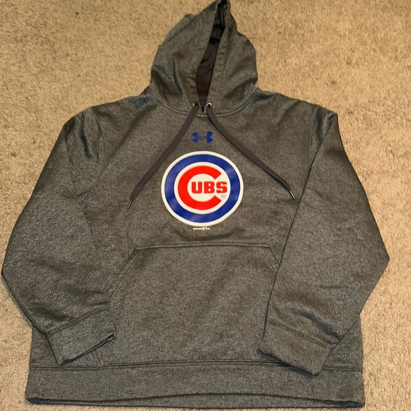 Under Armour Other - Under Armour MLB Chicago Cubs Grey Loose Fit Fleece Drawstring Hoodie